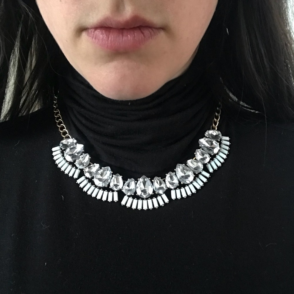The LOFT crystal statement bib necklace
